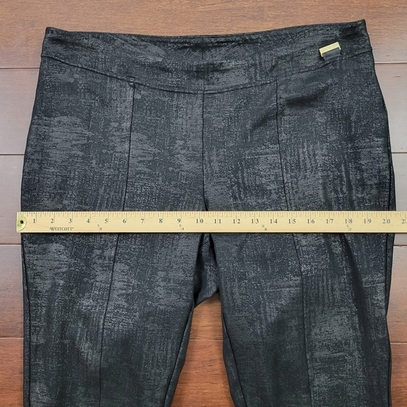 Calvin Klein Women's Black Power Stretch Textured Coated Leggings Size 0X - Picture 8 of 10